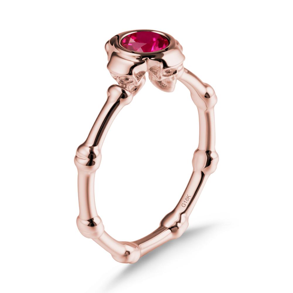 Gothic Ruby Skull Ring - LUO Jewelry #metal_18k rose gold