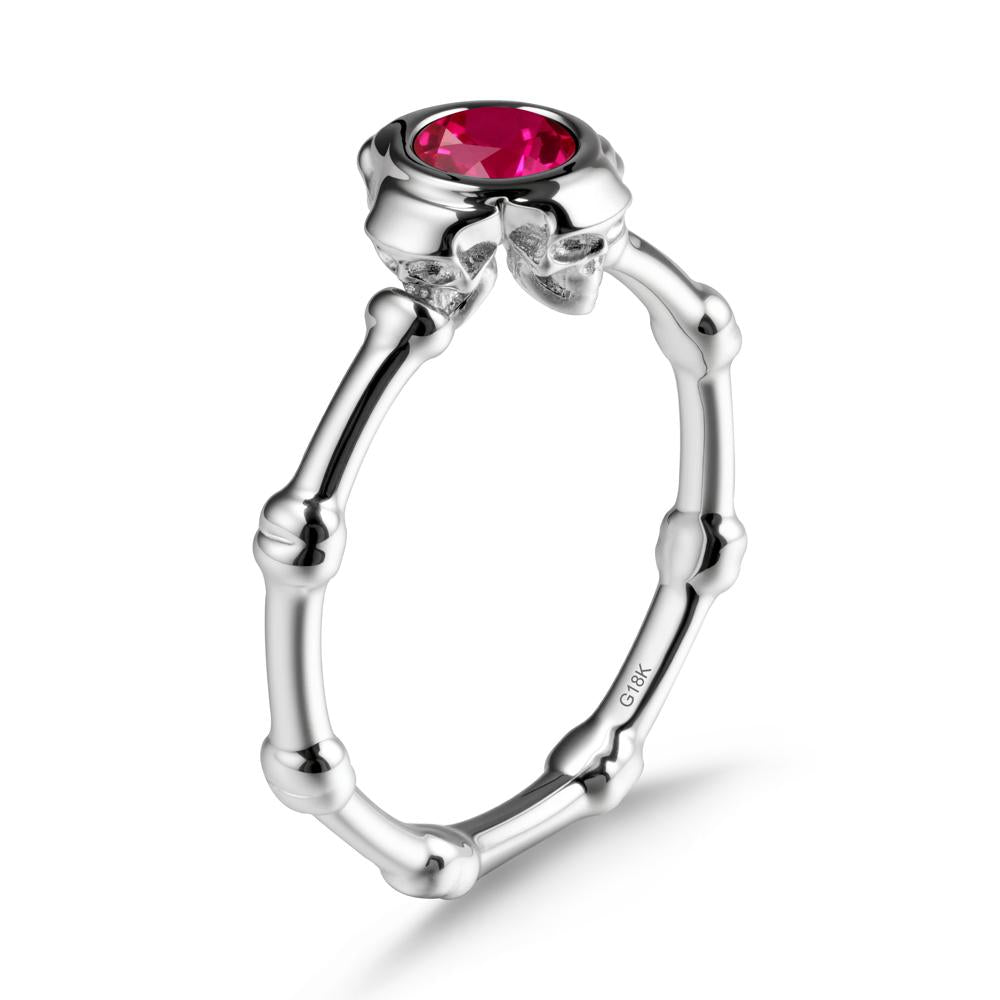 Gothic Ruby Skull Ring - LUO Jewelry #metal_18k white gold