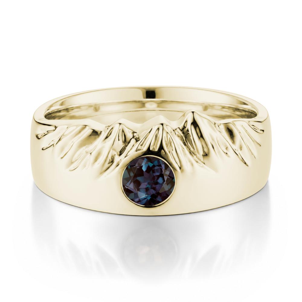 Men's Wide Band Emerald Ring - LUO Jewelry #gemstone_Alexandrite