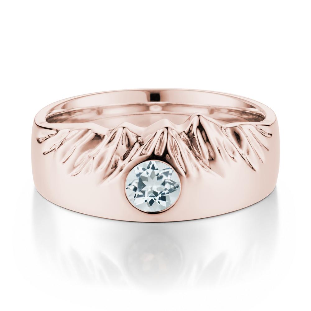 Men's Wide Band Emerald Ring - LUO Jewelry #gemstone_Aquamarine
