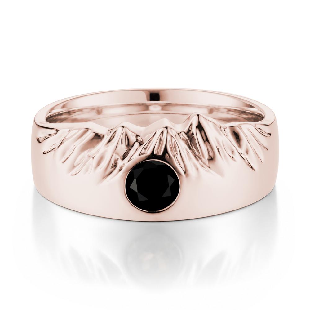 Men's Wide Band Emerald Ring - LUO Jewelry #gemstone_Black Spinel