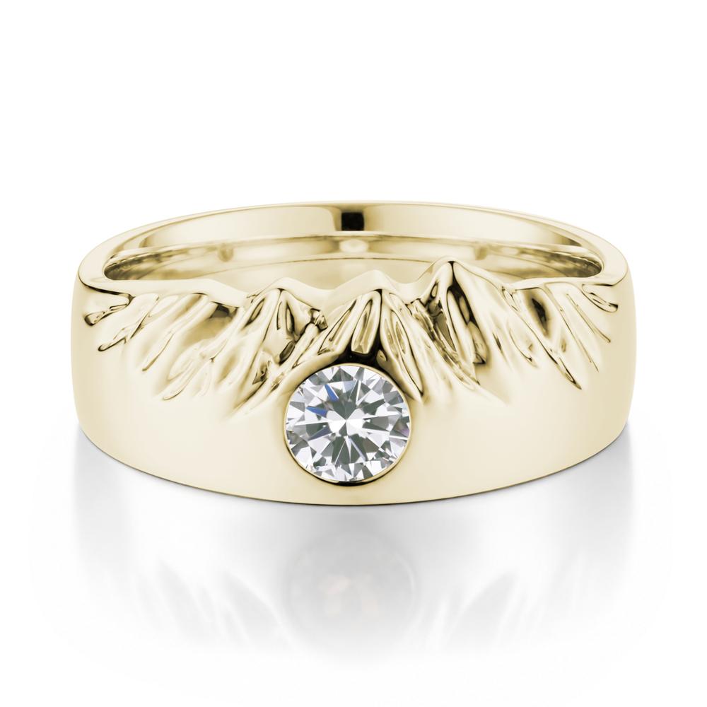 Men's Wide Band Emerald Ring - LUO Jewelry #gemstone_Cubic Zirconia