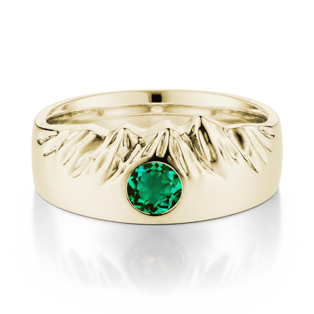 Men's Wide Band Emerald Ring - LUO Jewelry #gemstone_Emerald