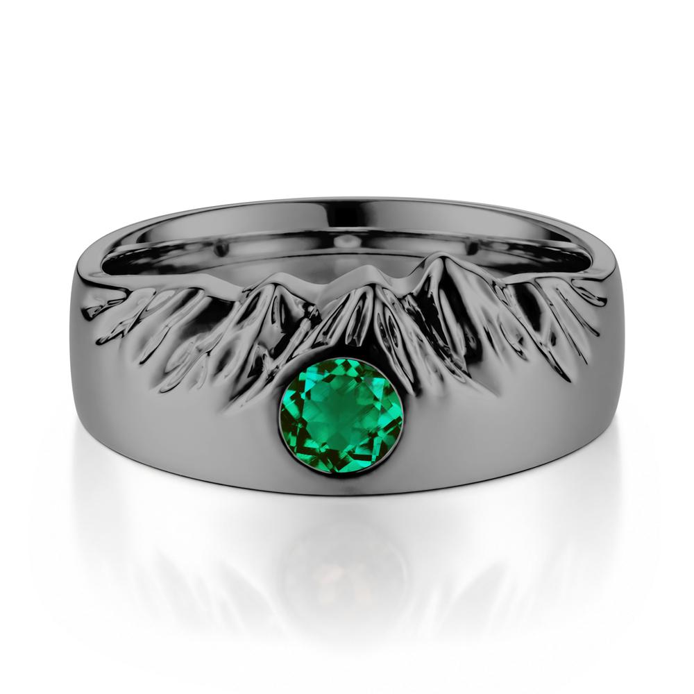 Men's Wide Band Emerald Ring - LUO Jewelry #gemstone_Emerald