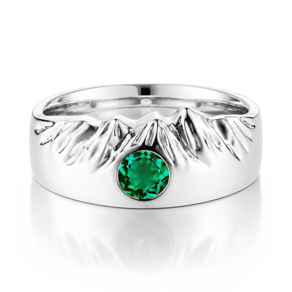 Men's Wide Band Emerald Ring - LUO Jewelry #gemstone_Emerald