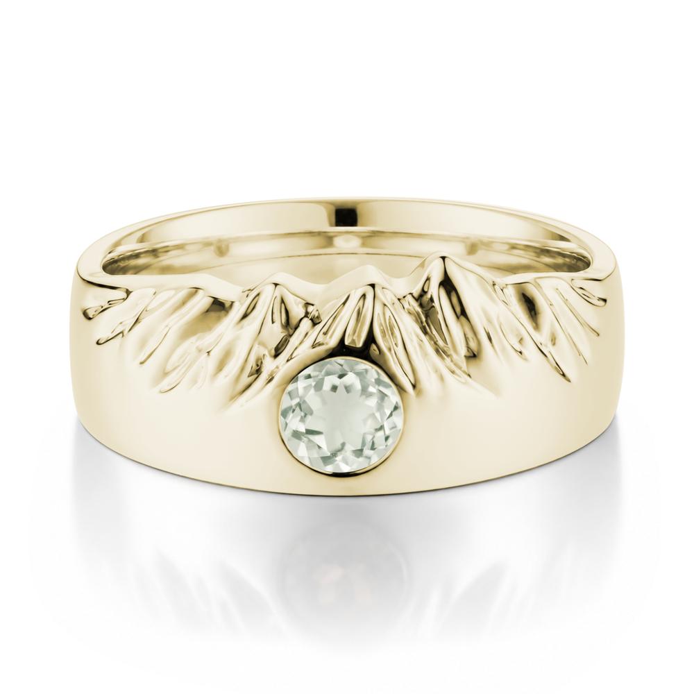 Men's Wide Band Emerald Ring - LUO Jewelry #gemstone_Green Amethyst