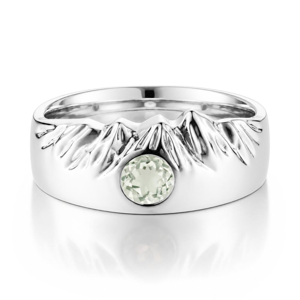 Men's Wide Band Emerald Ring - LUO Jewelry #gemstone_Green Amethyst