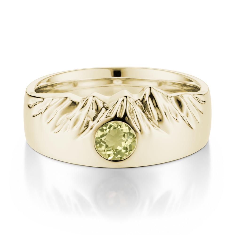 Men's Wide Band Emerald Ring - LUO Jewelry #gemstone_Lemon Quartz