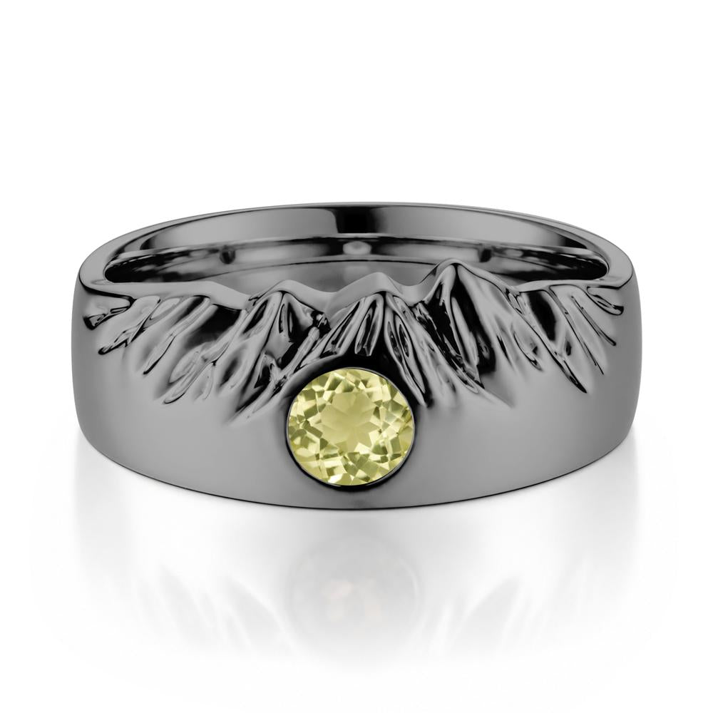 Men's Wide Band Emerald Ring - LUO Jewelry #gemstone_Lemon Quartz
