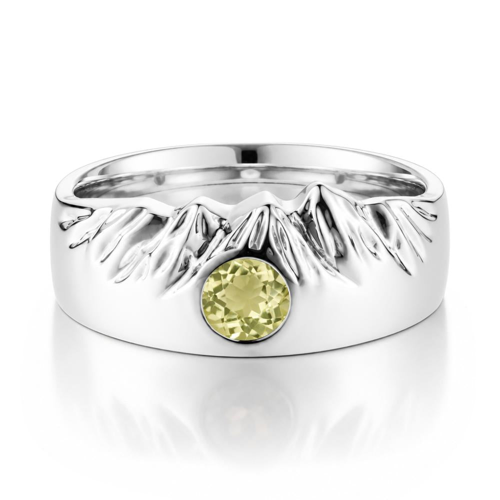 Men's Wide Band Emerald Ring - LUO Jewelry #gemstone_Lemon Quartz