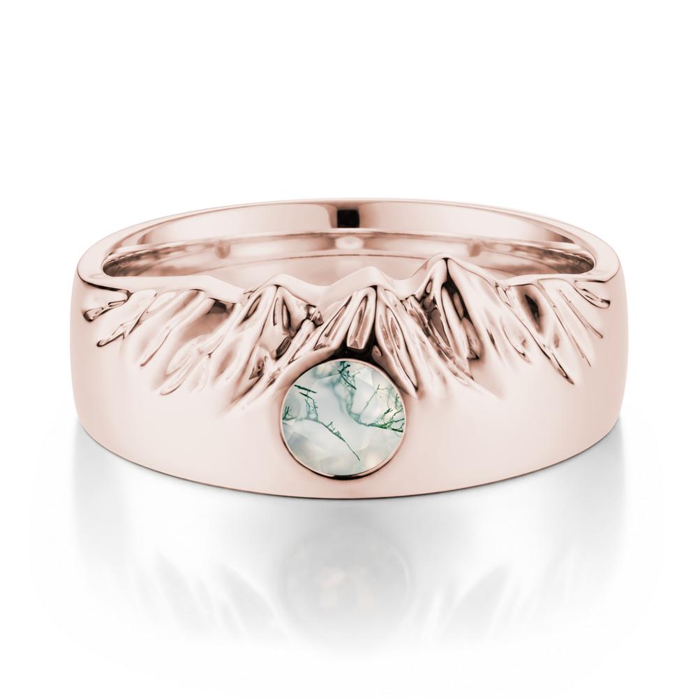 Men's Wide Band Emerald Ring - LUO Jewelry #gemstone_Moss Agate