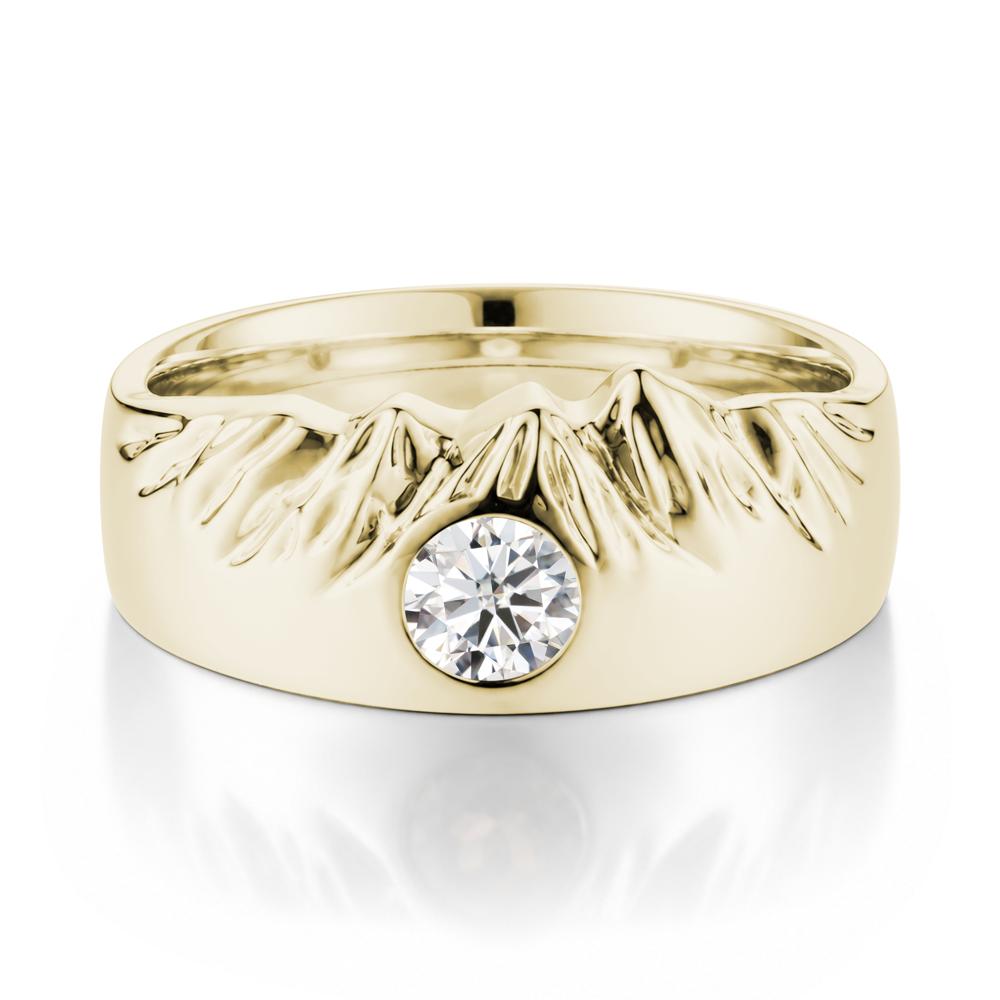 Men's Wide Band Emerald Ring - LUO Jewelry #gemstone_Moissanite