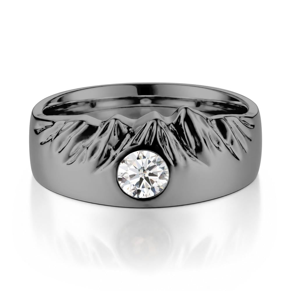 Men's Wide Band Emerald Ring - LUO Jewelry #gemstone_Moissanite