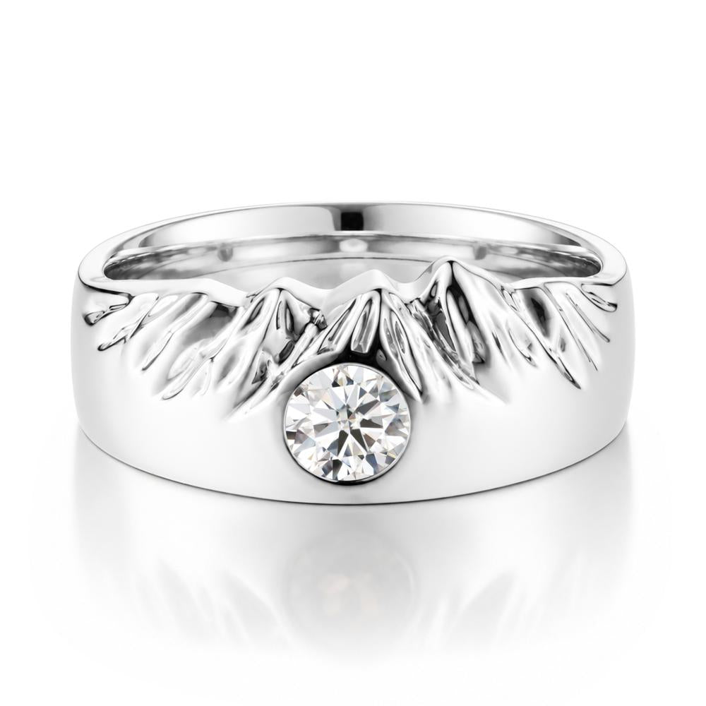 Men's Wide Band Emerald Ring - LUO Jewelry #gemstone_Moissanite