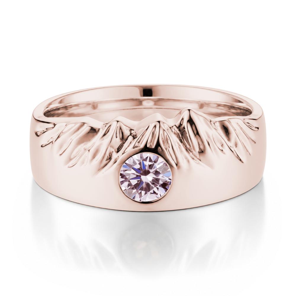 Men's Wide Band Emerald Ring - LUO Jewelry #gemstone_Pink Cubic Zirconia