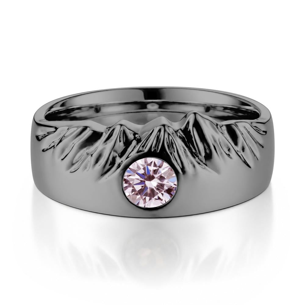 Men's Wide Band Emerald Ring - LUO Jewelry #gemstone_Pink Cubic Zirconia