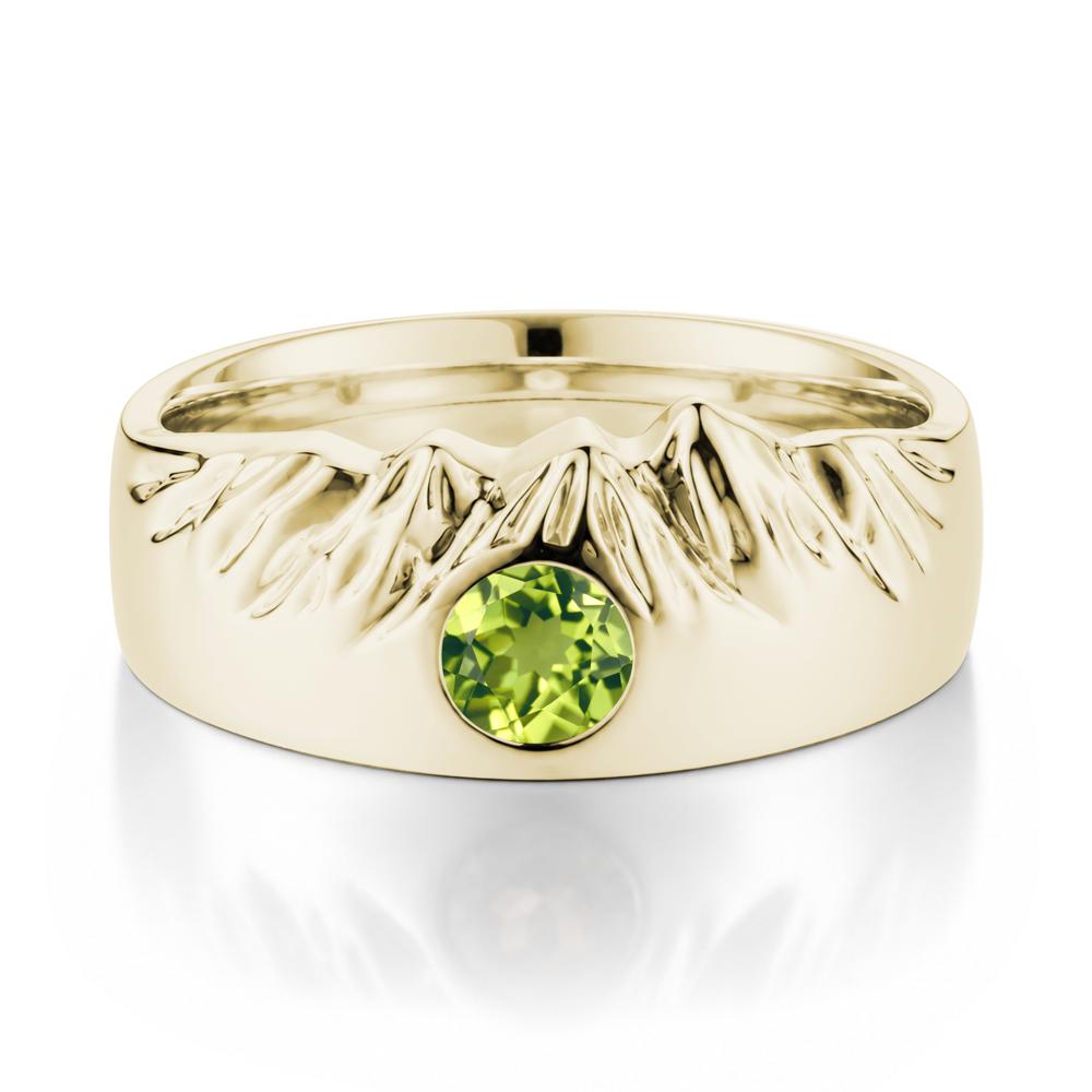 Men's Wide Band Emerald Ring - LUO Jewelry #gemstone_Peridot