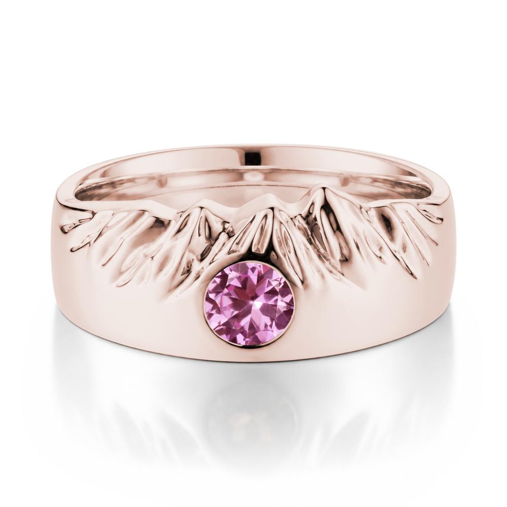Men's Wide Band Emerald Ring - LUO Jewelry #gemstone_Pink Sapphire
