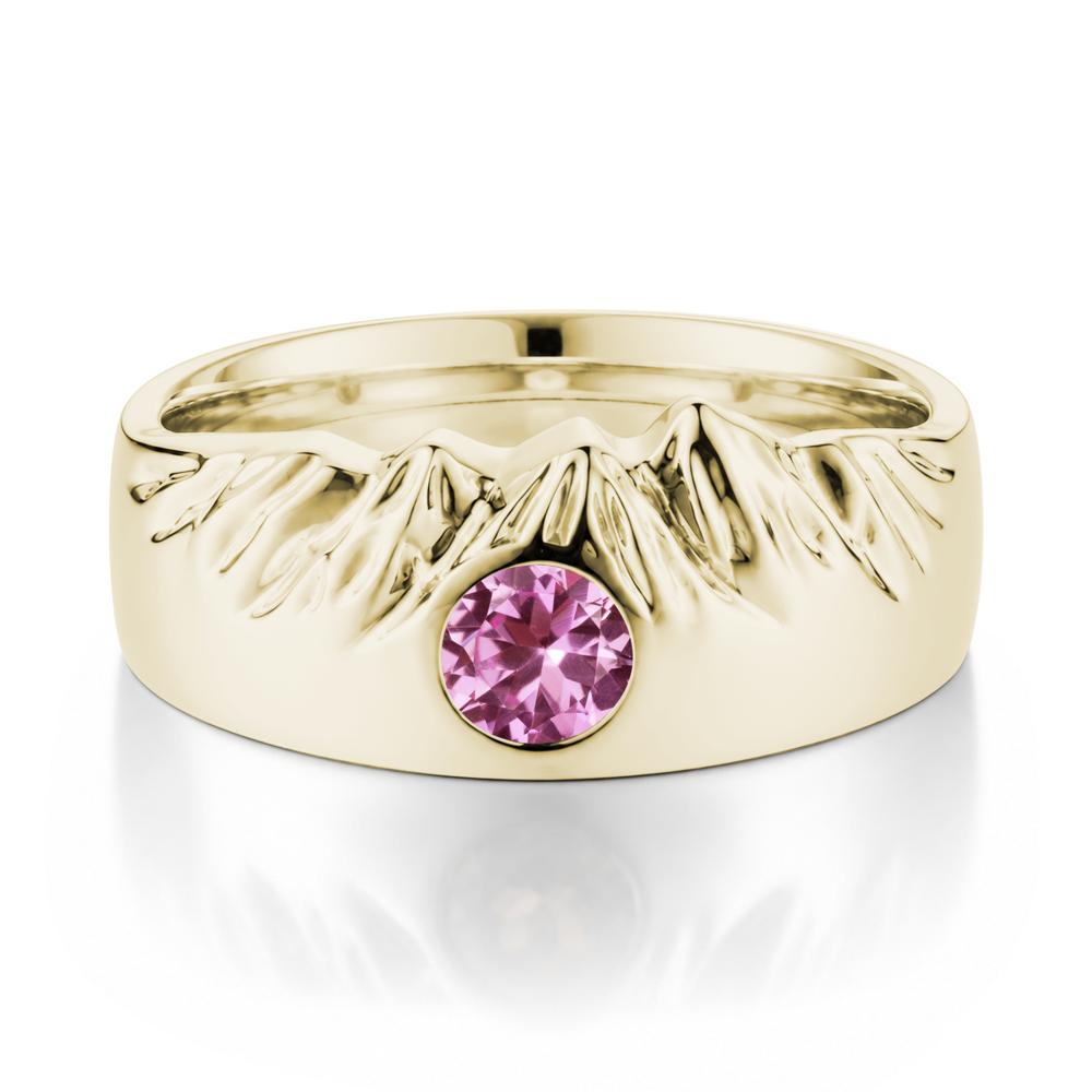 Men's Wide Band Emerald Ring - LUO Jewelry #gemstone_Pink Sapphire