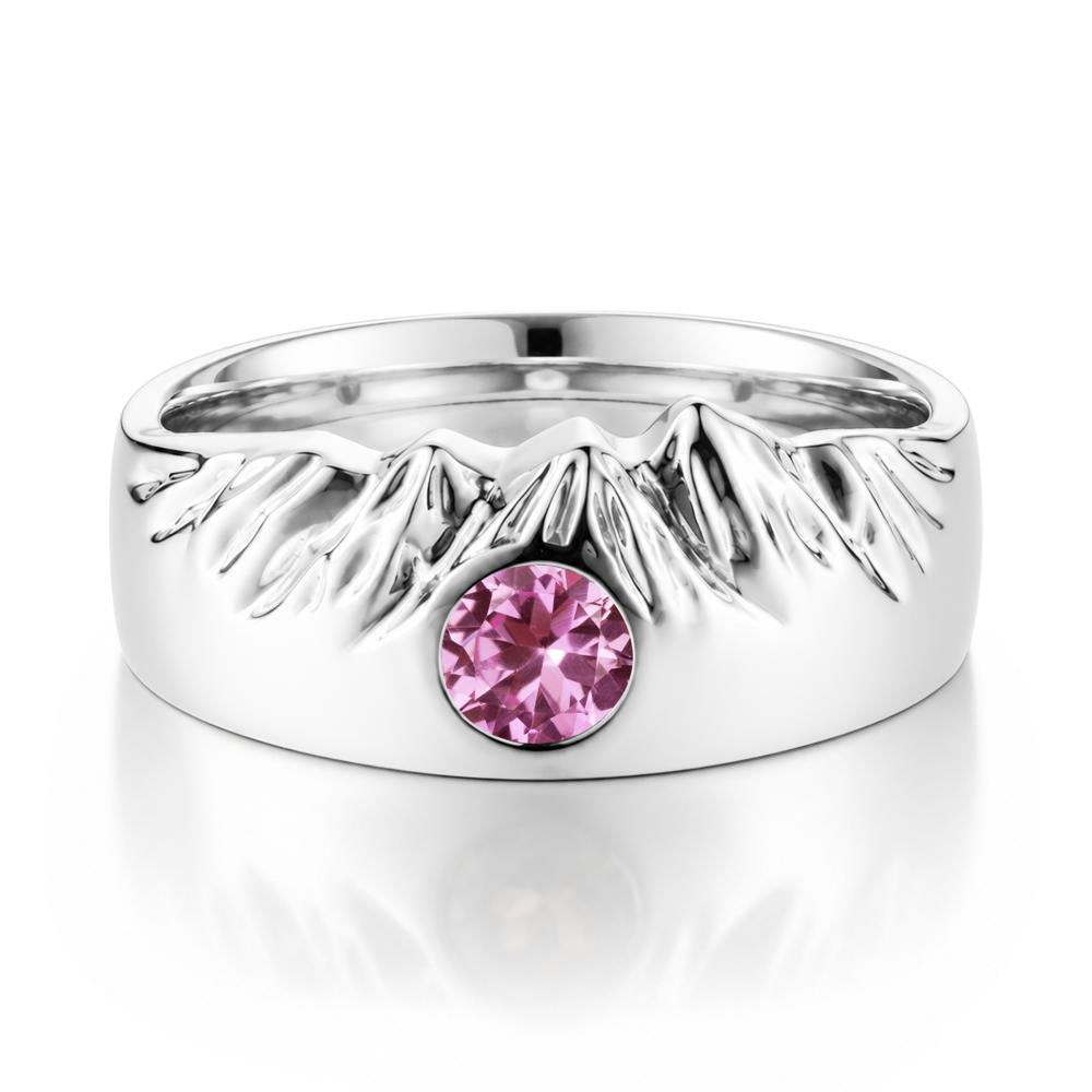 Men's Wide Band Emerald Ring - LUO Jewelry #gemstone_Pink Sapphire