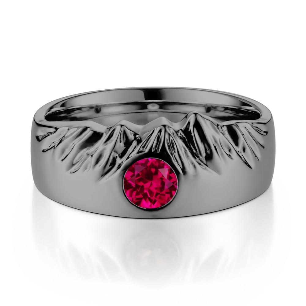 Men's Wide Band Emerald Ring - LUO Jewelry #gemstone_Ruby