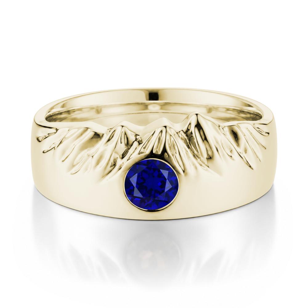 Men's Wide Band Emerald Ring - LUO Jewelry #gemstone_Sapphire