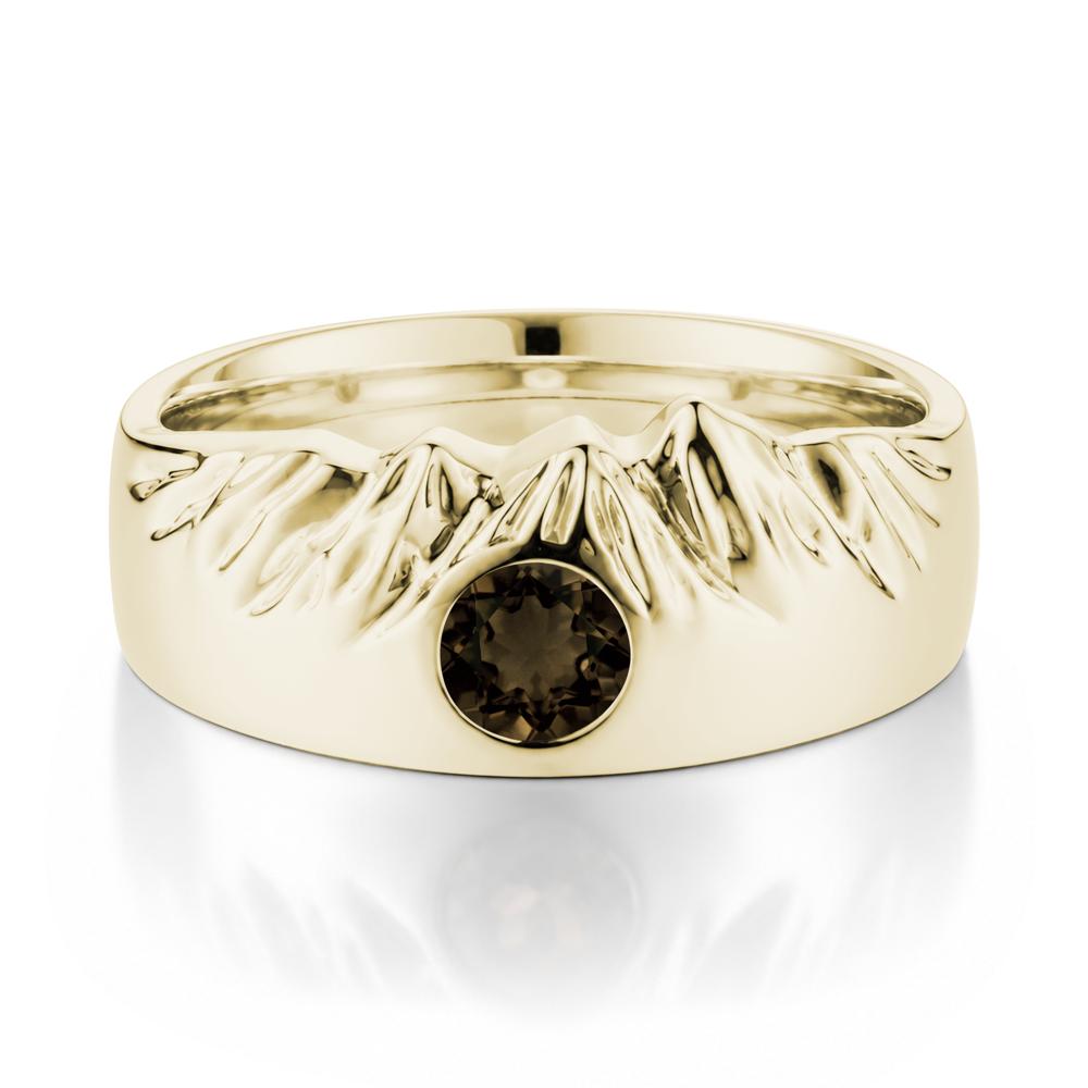 Men's Wide Band Emerald Ring - LUO Jewelry #gemstone_Smoky Quartz