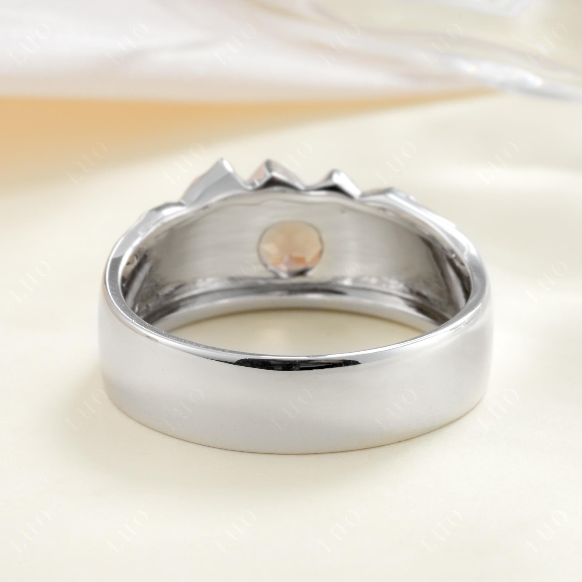 Men's Wide Band Emerald Ring - LUO Jewelry #gemstone_Smoky Quartz
