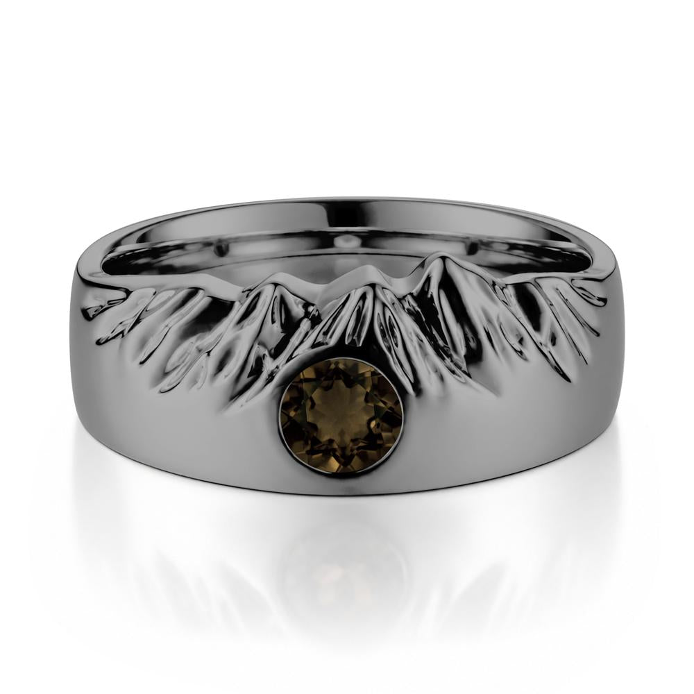 Men's Wide Band Emerald Ring - LUO Jewelry #gemstone_Smoky Quartz