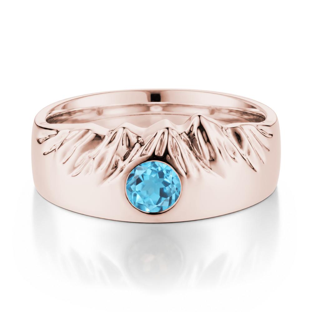 Men's Wide Band Emerald Ring - LUO Jewelry #gemstone_Swiss Blue Topaz