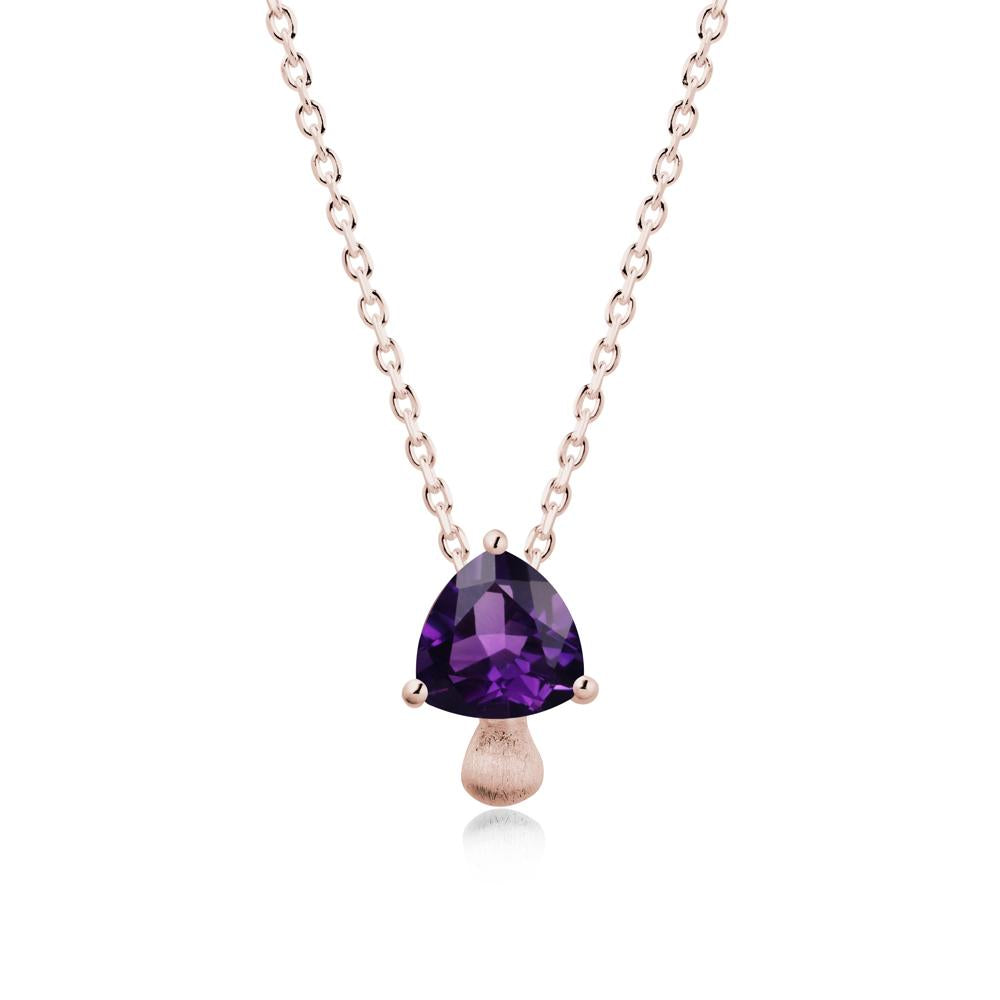 Trillion Cut Amethyst Mushroom Necklace - LUO Jewelry #metal_14k rose gold