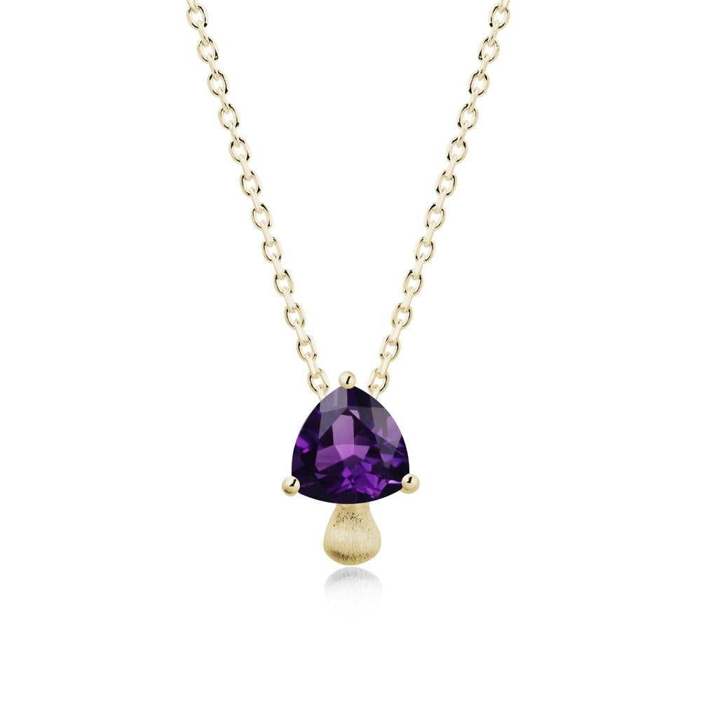 Trillion Cut Amethyst Mushroom Necklace - LUO Jewelry #metal_14k yellow gold