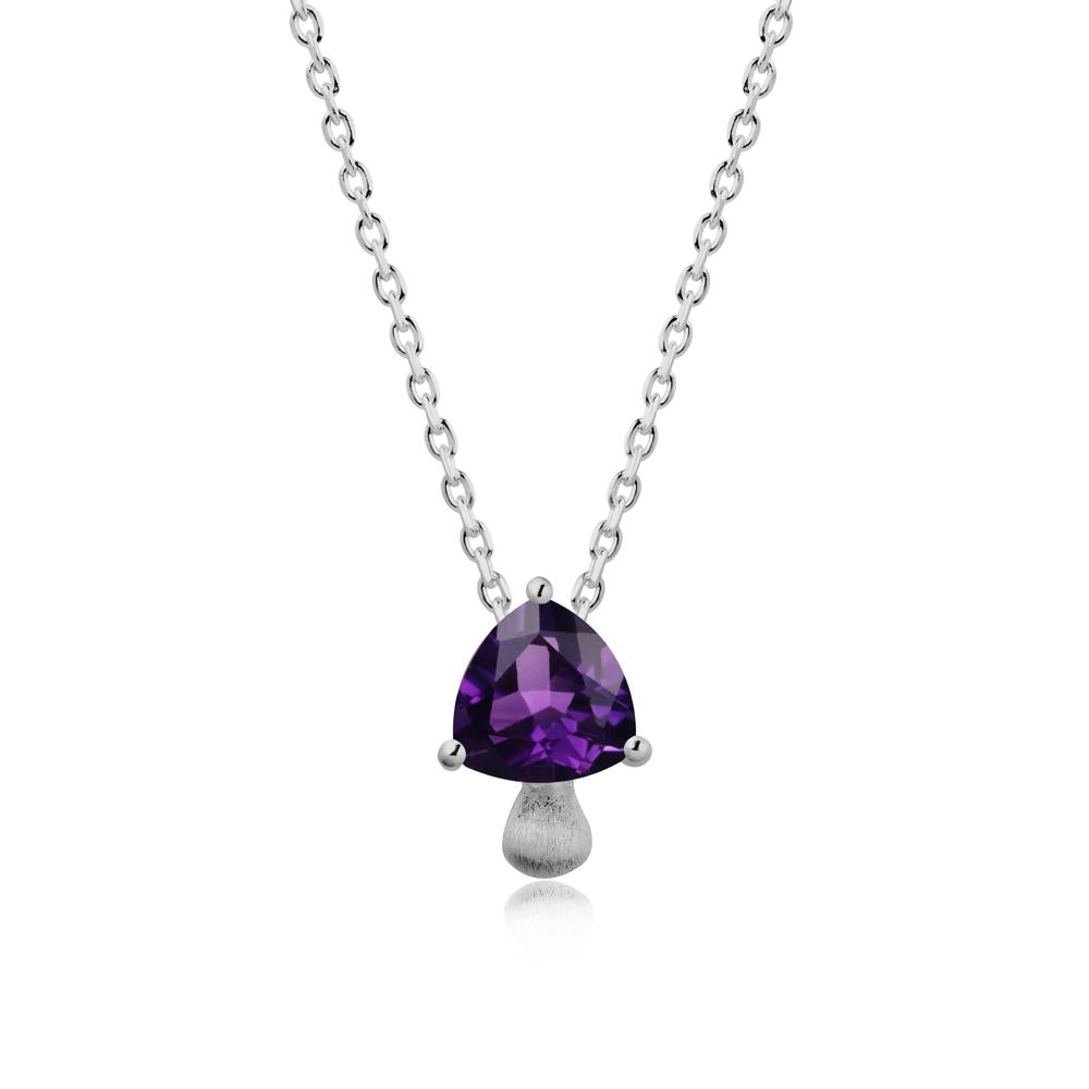 Trillion Cut Amethyst Mushroom Necklace - LUO Jewelry #metal_platinum