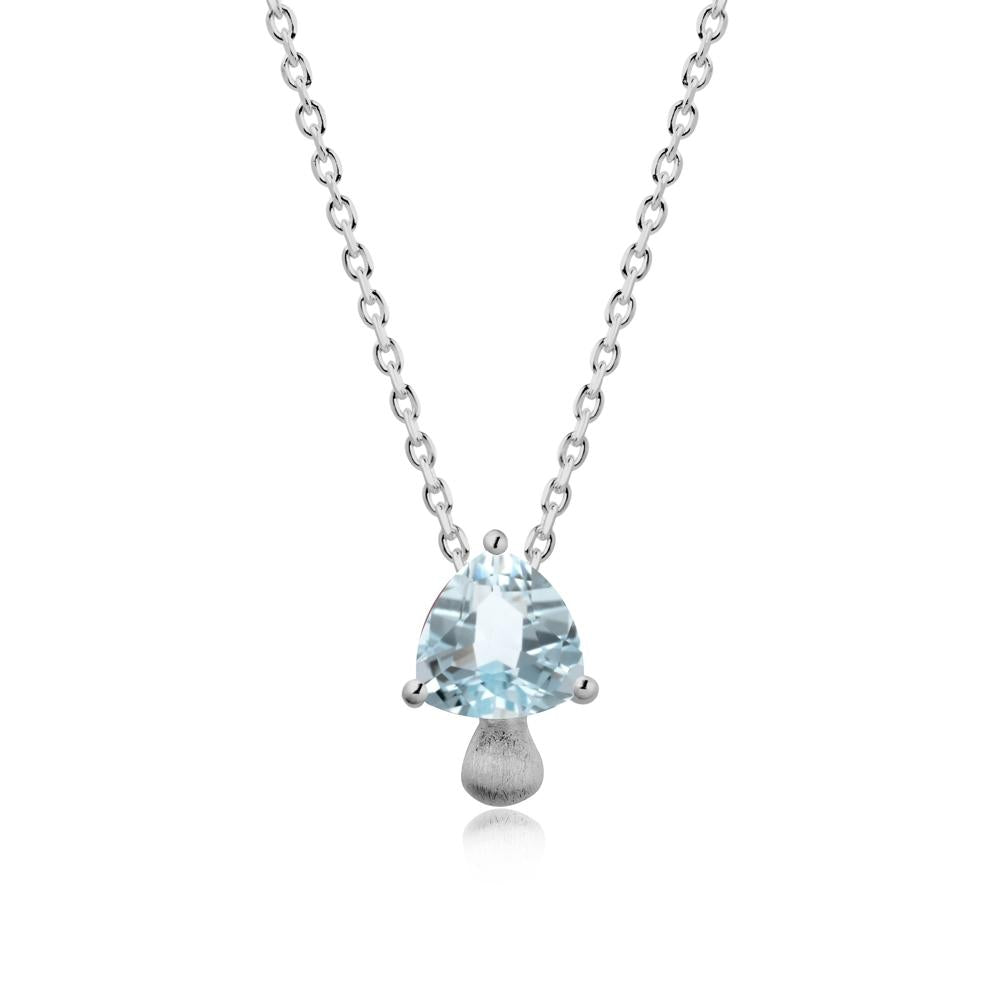 Trillion Cut Aquamarine Mushroom Pendant Necklace - LUO Jewelry #metal_platinum