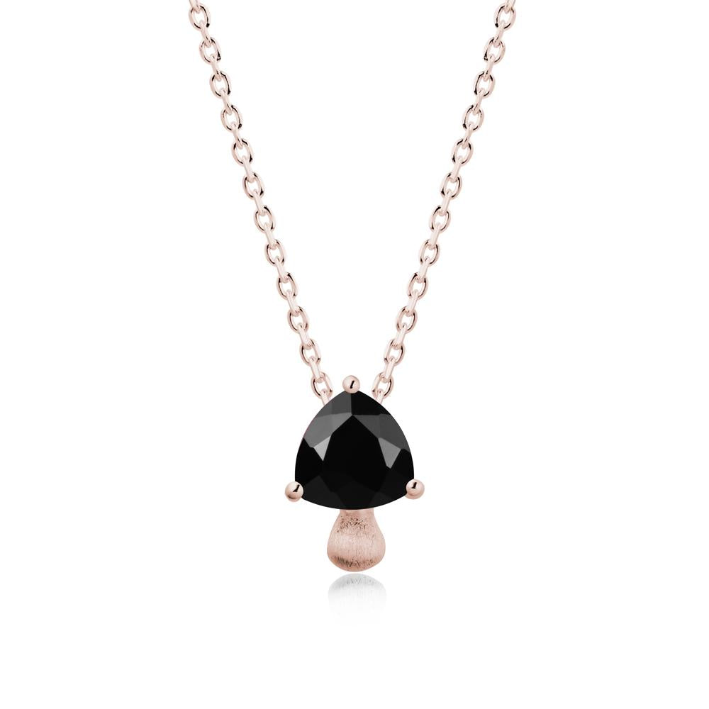 Magic Black Spinel Mushroom Necklace - LUO Jewelry #metal_14k rose gold