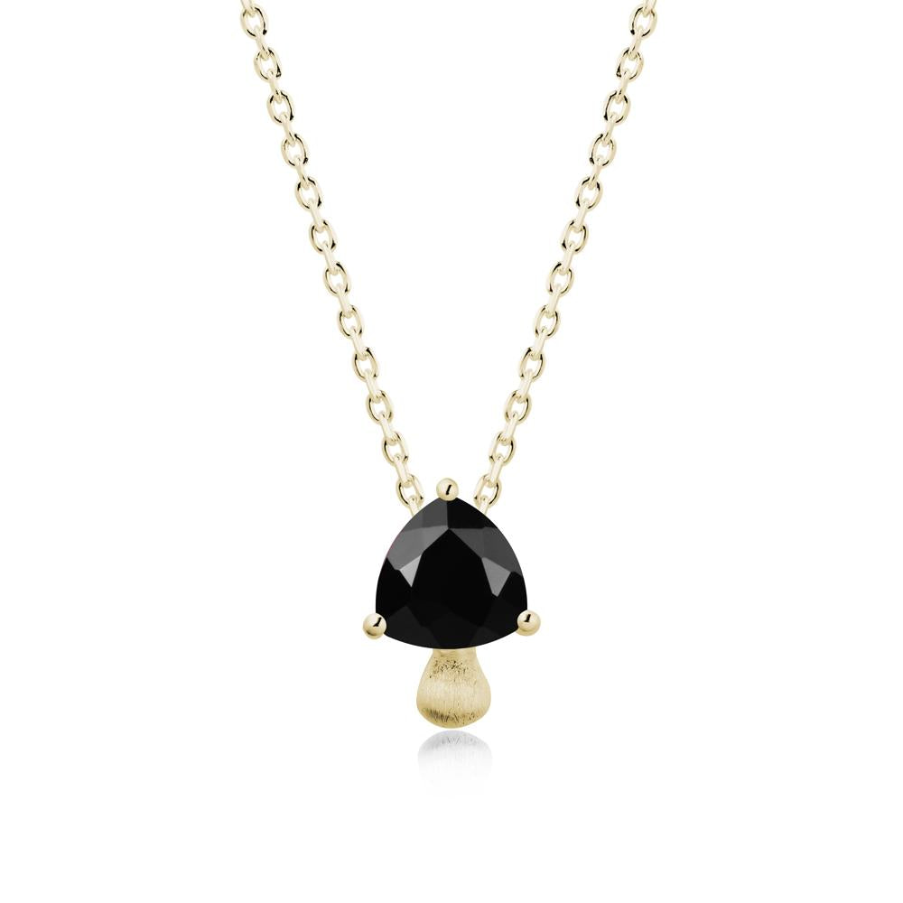 Magic Black Spinel Mushroom Necklace - LUO Jewelry #metal_14k yellow gold