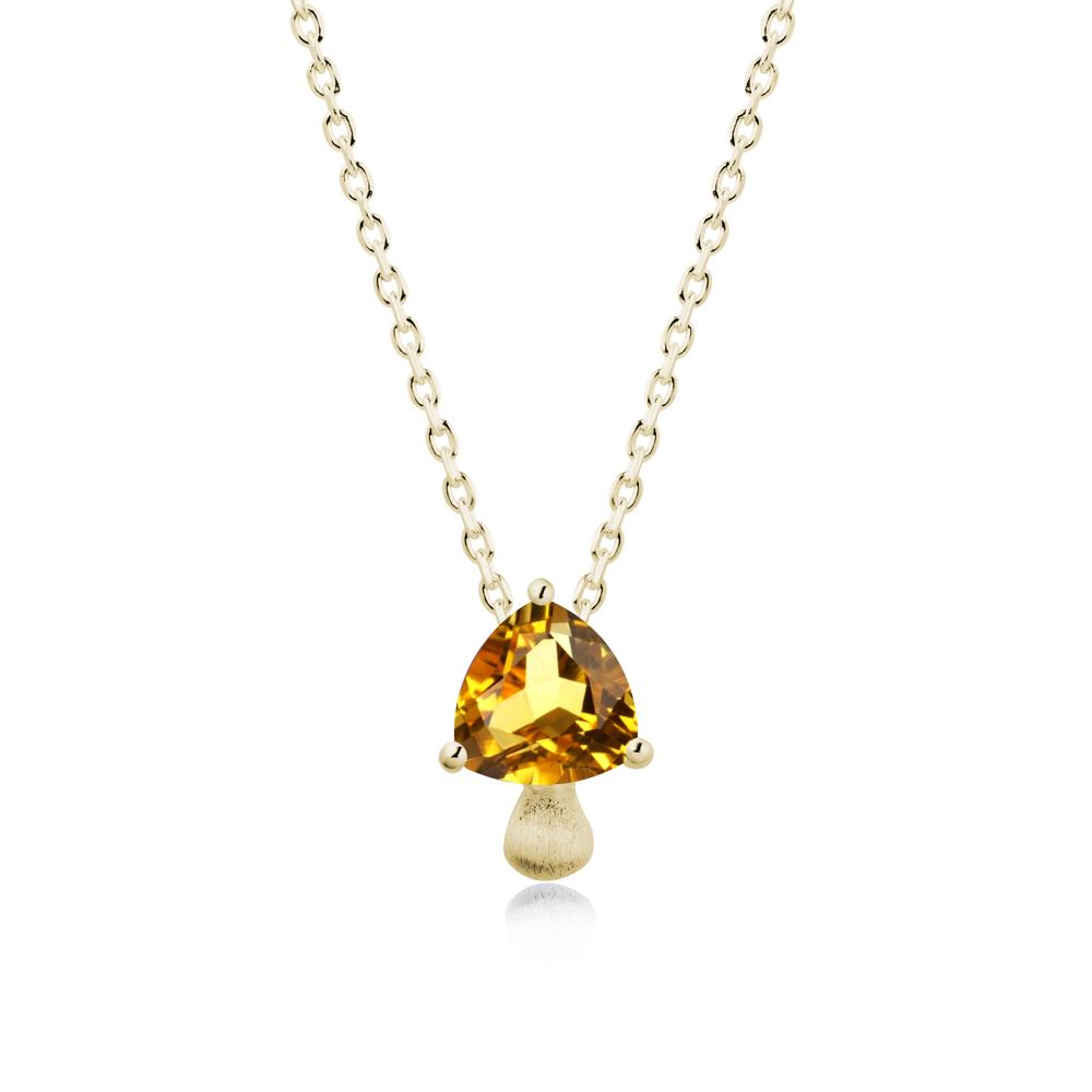 Trillion Cut Citrine Mushroom Necklace - LUO Jewelry #metal_14k yellow gold