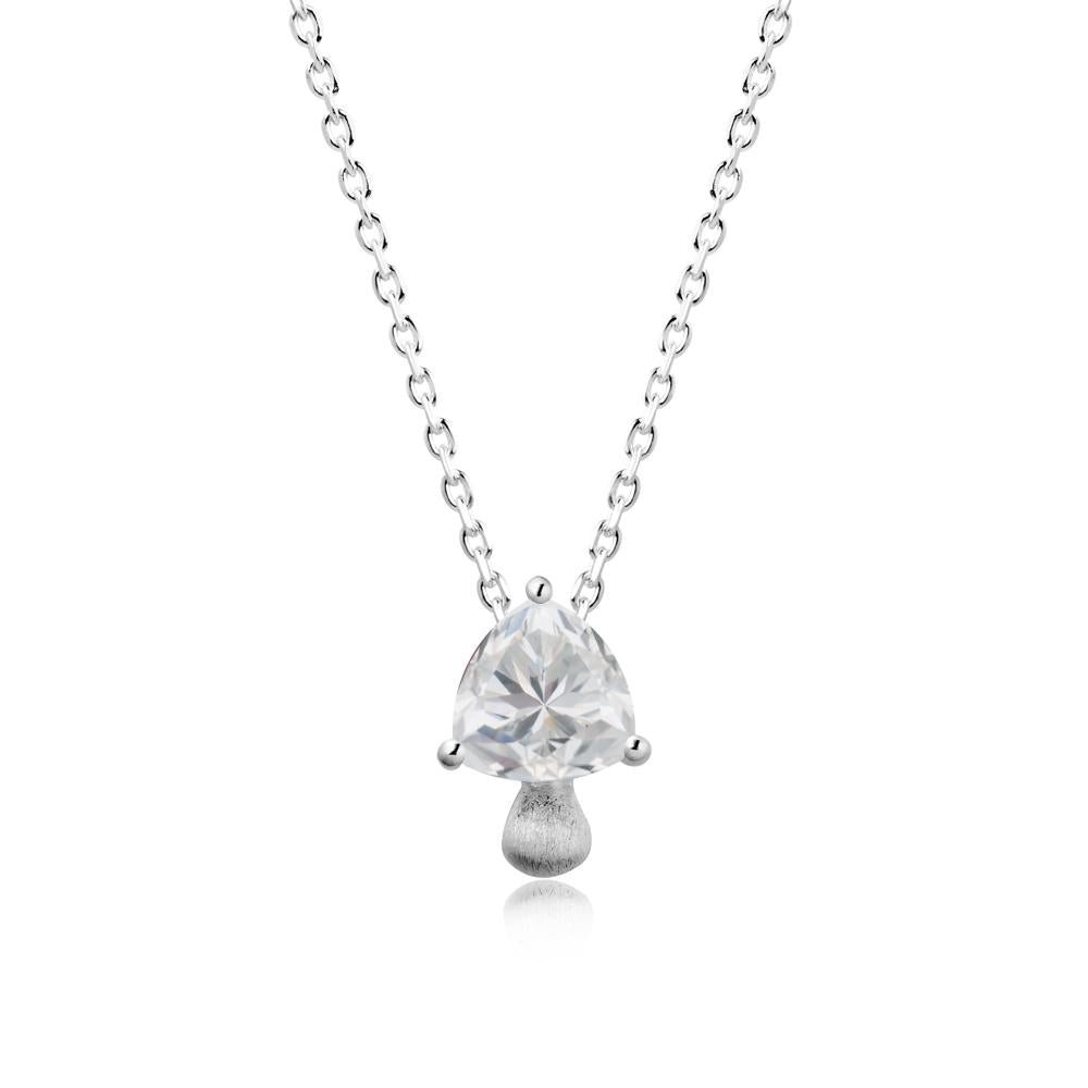 Trillion Cut Cubic Zirconia Mushroom Pendant Necklace - LUO Jewelry #metal_sterling silver