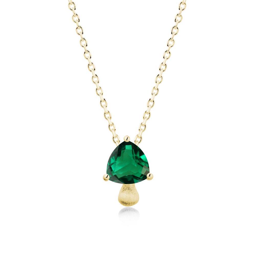 Trillion Cut Emerald Mushroom Necklace - LUO Jewelry #metal_18k yellow gold