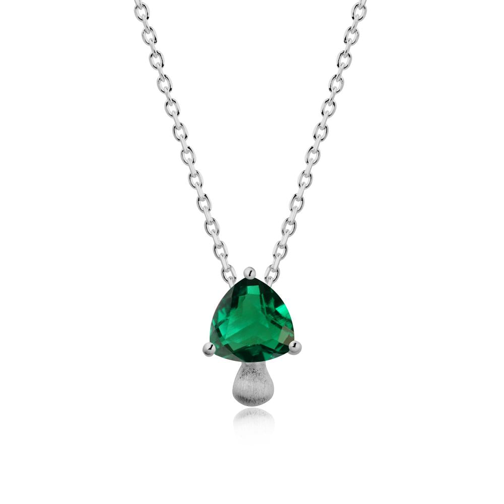 Trillion Cut Emerald Mushroom Necklace - LUO Jewelry #metal_platinum