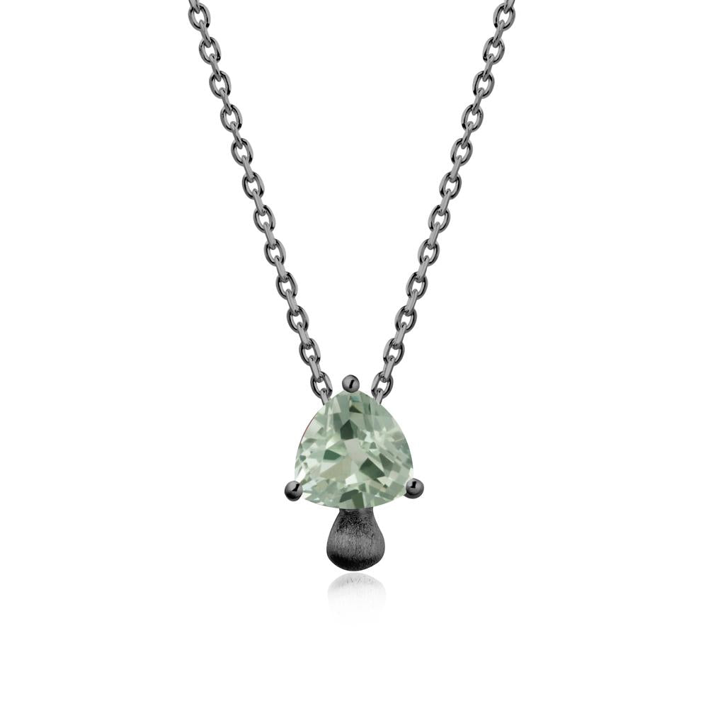 Magic Green Amethyst Mushroom Necklace - LUO Jewelry #metal_black finish sterling silver