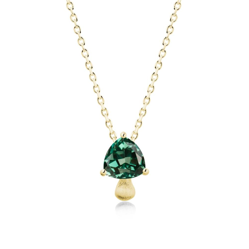 Trillion Cut Green Sapphire Mushroom Necklace - LUO Jewelry #metal_18k yellow gold