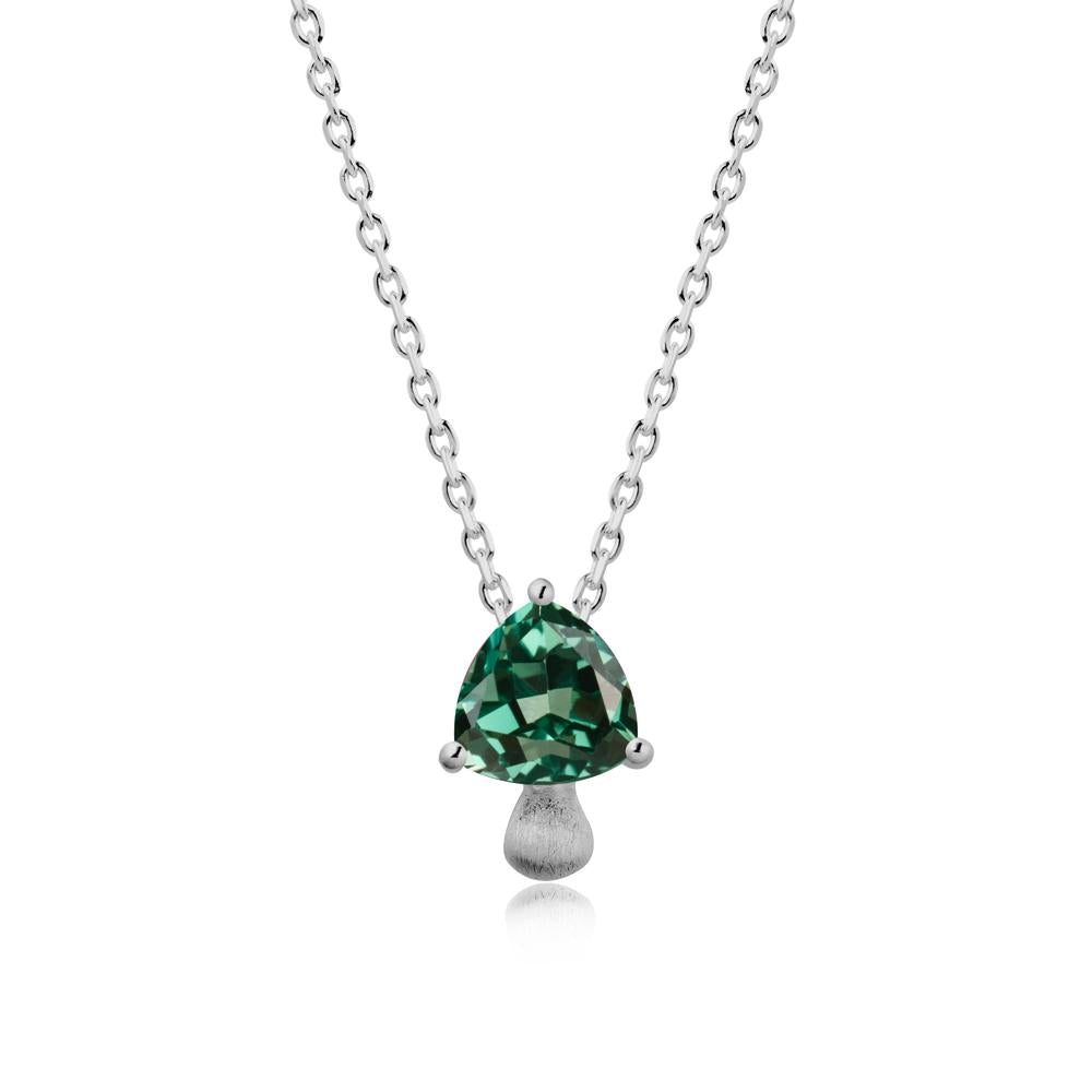 Trillion Cut Green Sapphire Mushroom Necklace - LUO Jewelry #metal_platinum