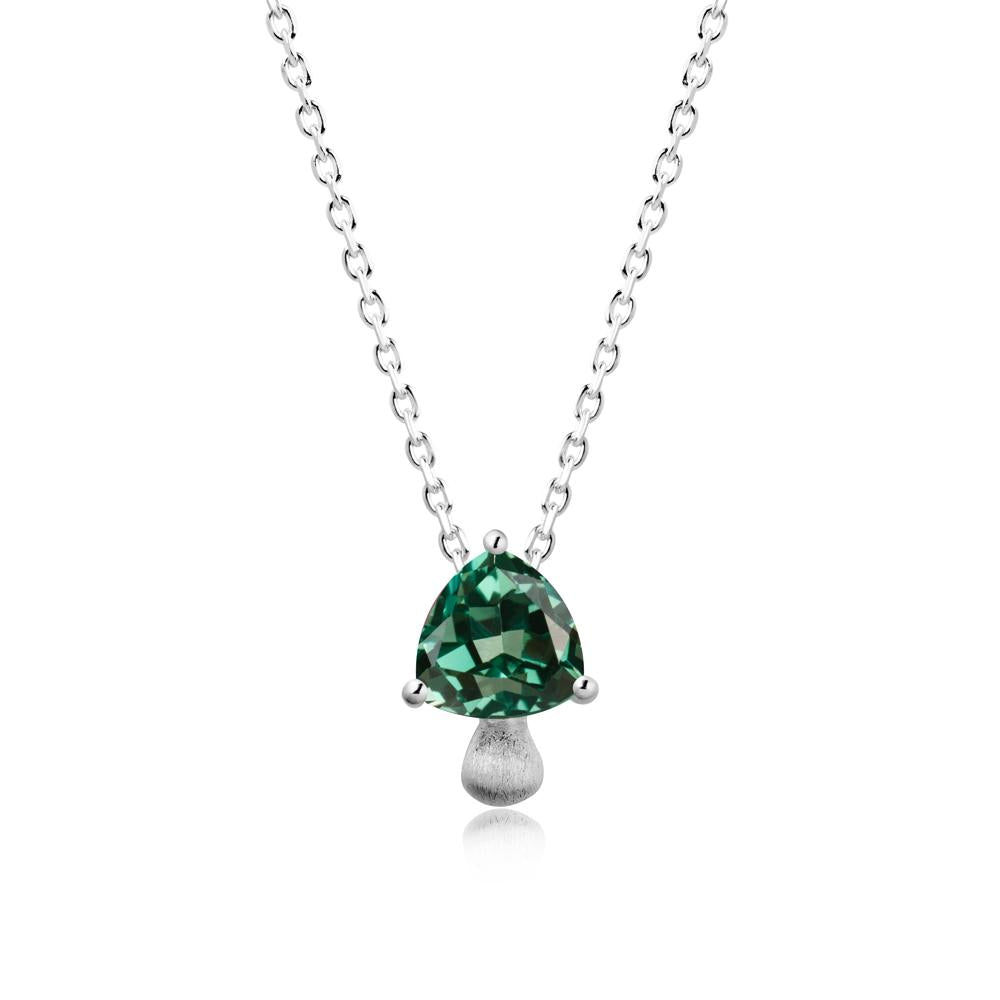 Trillion Cut Green Sapphire Mushroom Necklace - LUO Jewelry #metal_sterling silver