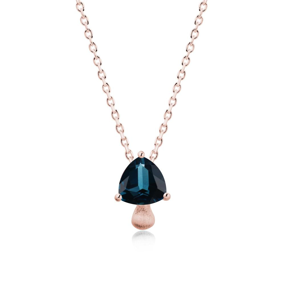 Magic London Blue Topaz Mushroom Necklace - LUO Jewelry #metal_18k rose gold