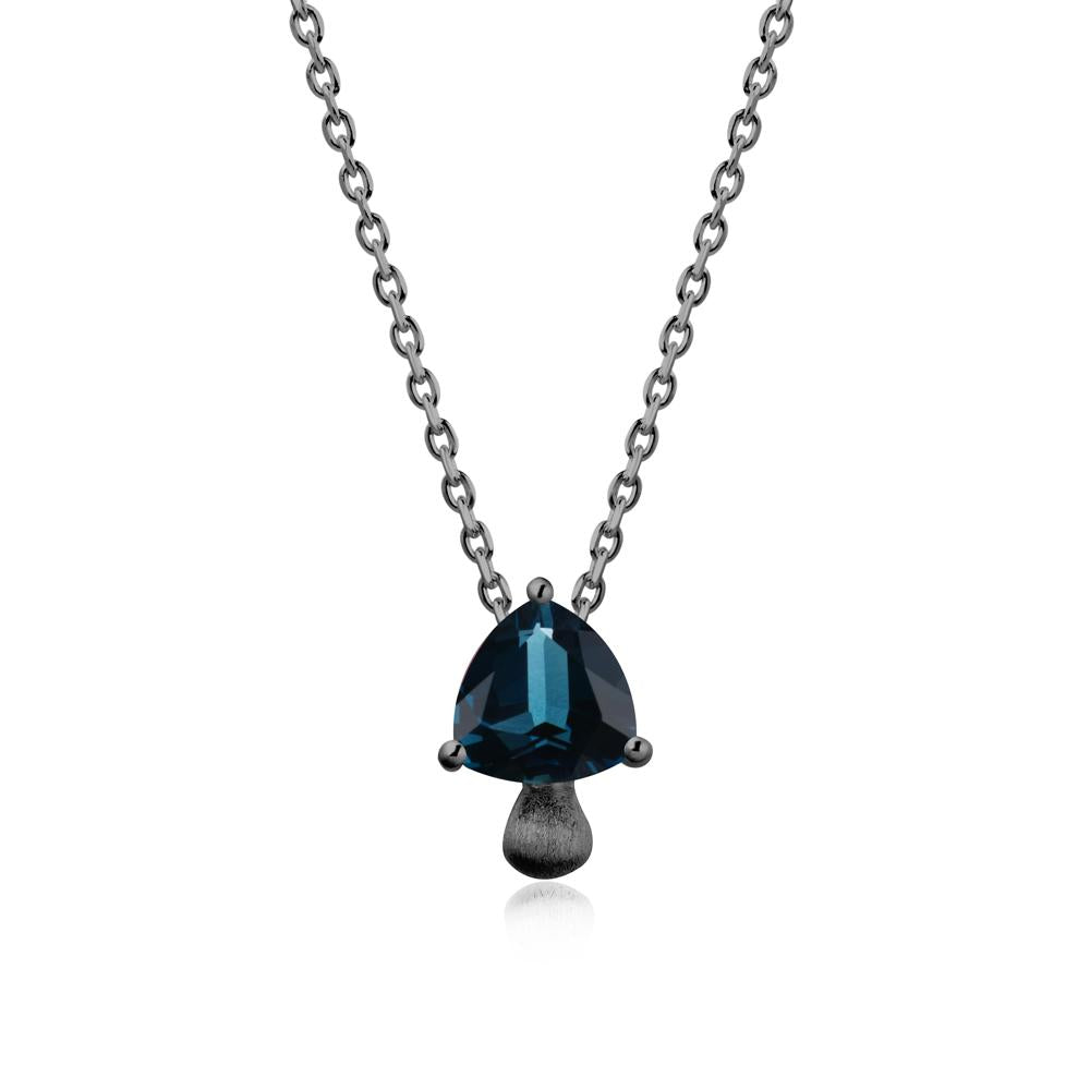 Magic London Blue Topaz Mushroom Necklace - LUO Jewelry #metal_black finish sterling silver