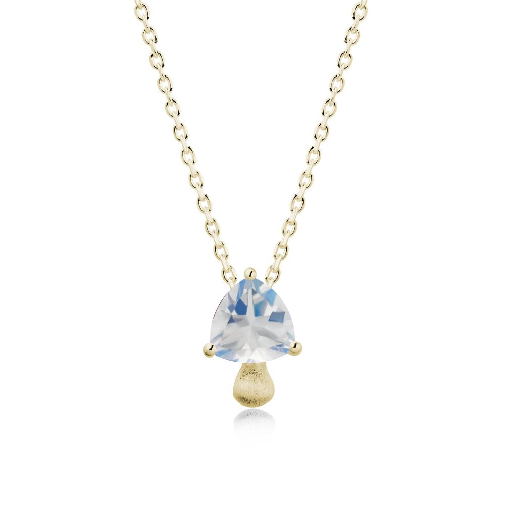 Trillion Cut Moonstone Mushroom Necklace - LUO Jewelry #metal_14k yellow gold