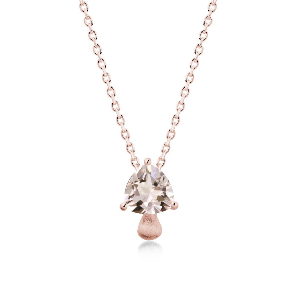 Trillion Cut Morganite Mushroom Pendant Necklace - LUO Jewelry #metal_18k rose gold