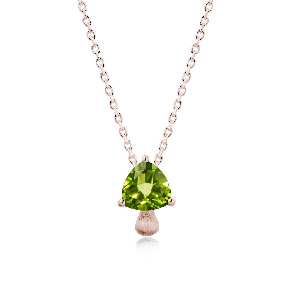 Magic Peridot Mushroom Necklace - LUO Jewelry #metal_14k rose gold