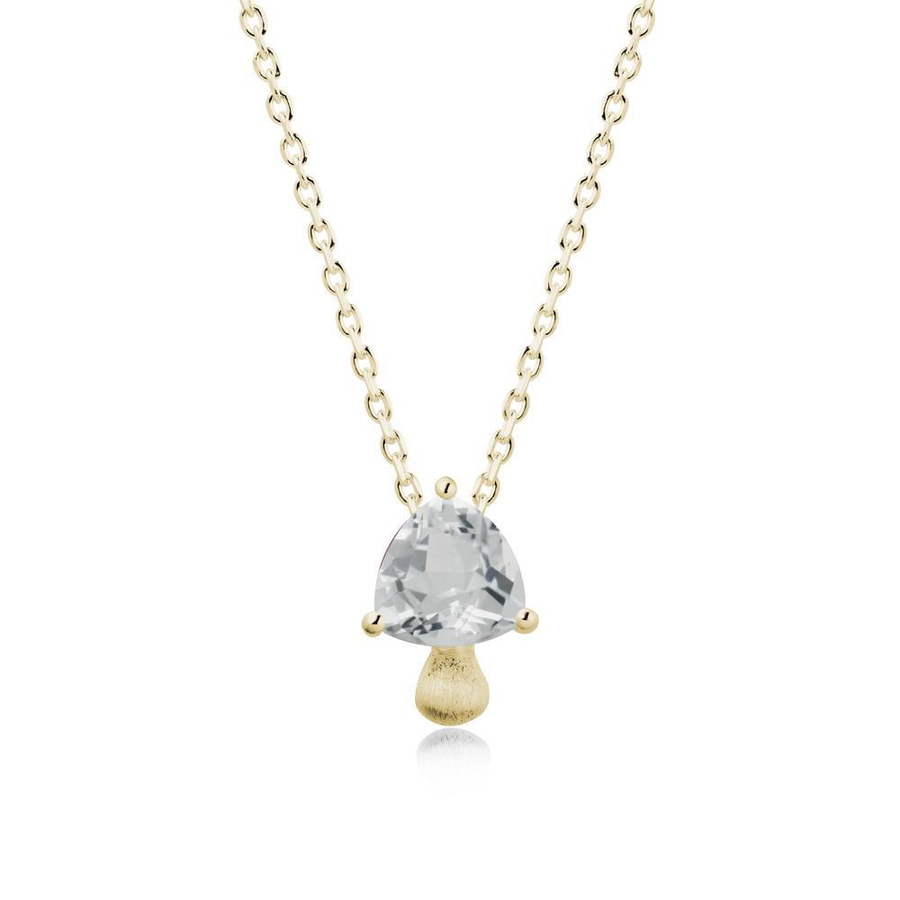 Trillion Cut White Topaz Mushroom Necklace - LUO Jewelry #metal_14k yellow gold